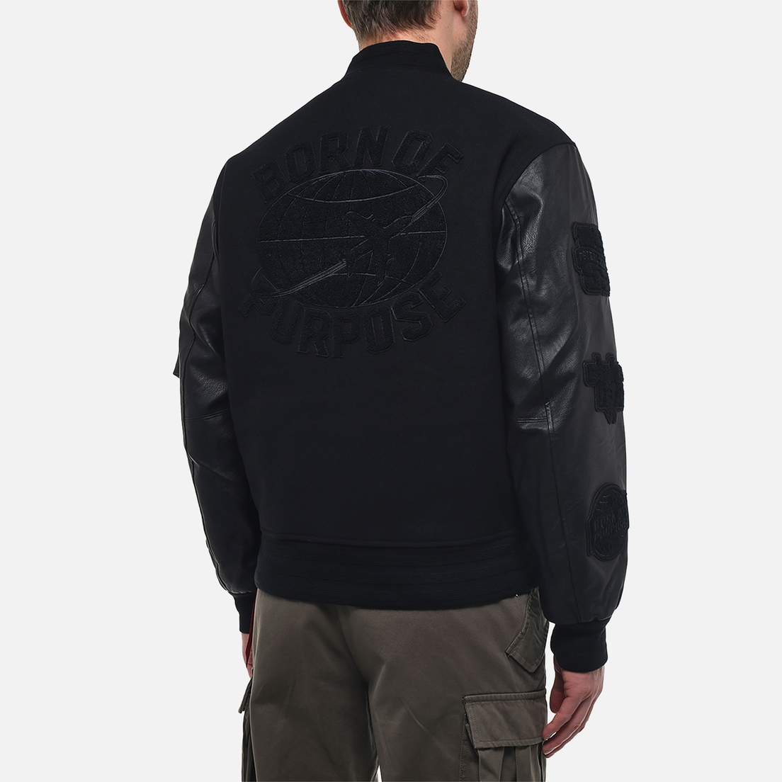 Alpha Industries Мужская куртка бомбер Leather MA-1 Varsity