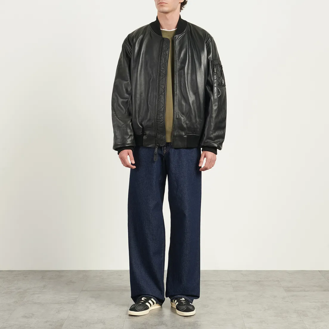 Alpha Industries Мужская куртка бомбер Leather MA-1 Flight