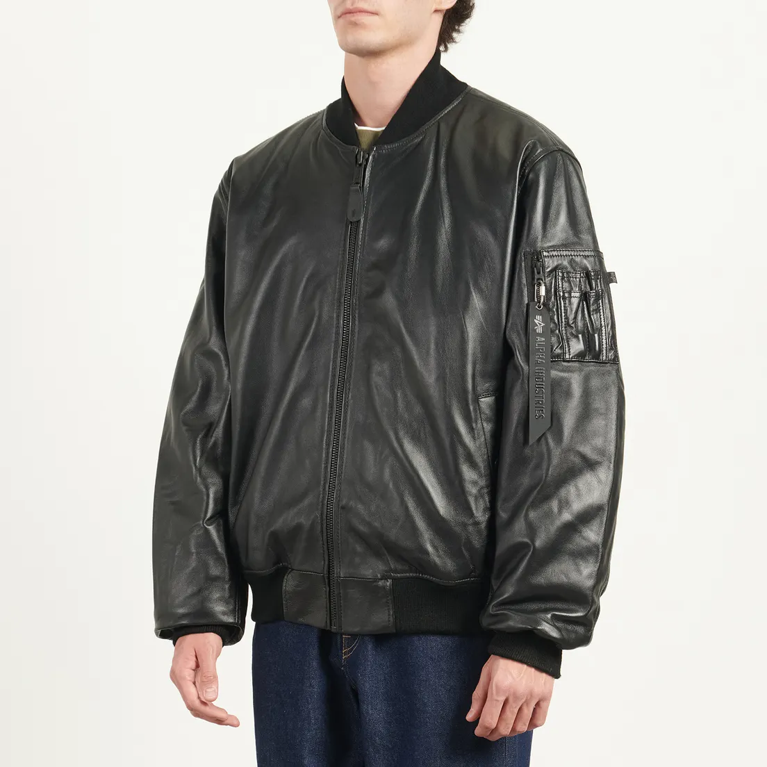 Alpha Industries Мужская куртка бомбер Leather MA-1 Flight