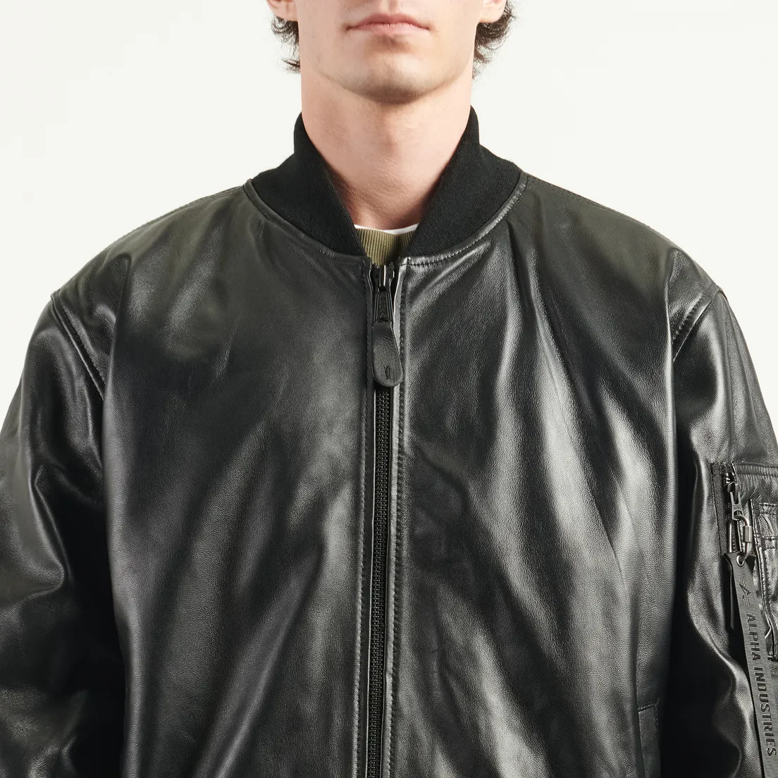 Alpha Industries Мужская куртка бомбер Leather MA-1 Flight