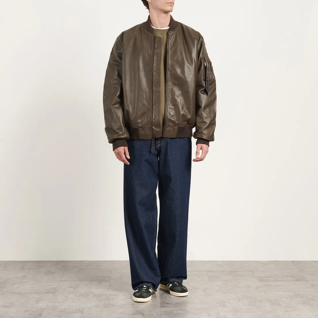 Alpha Industries Мужская куртка бомбер Leather MA-1 Flight