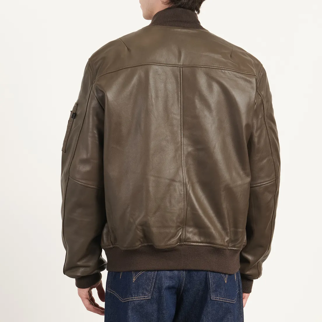 Alpha Industries Мужская куртка бомбер Leather MA-1 Flight