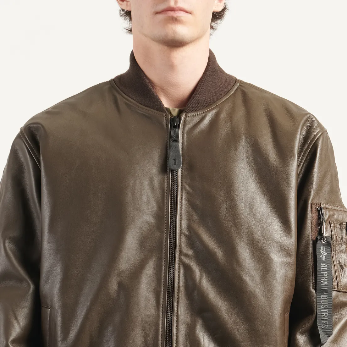 Alpha Industries Мужская куртка бомбер Leather MA-1 Flight