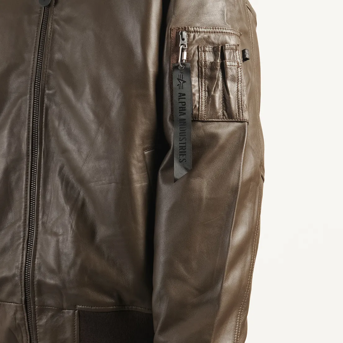 Alpha Industries Мужская куртка бомбер Leather MA-1 Flight