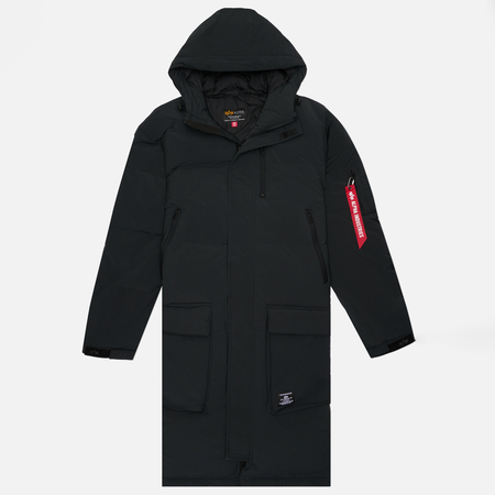 Мужской пуховик Alpha Industries Long Puffer, цвет чёрный, размер S