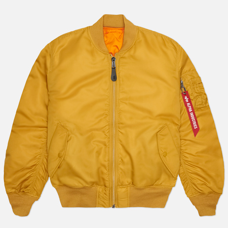   Brandshop Мужская куртка бомбер Alpha Industries MA-1 Flight, цвет жёлтый, размер S