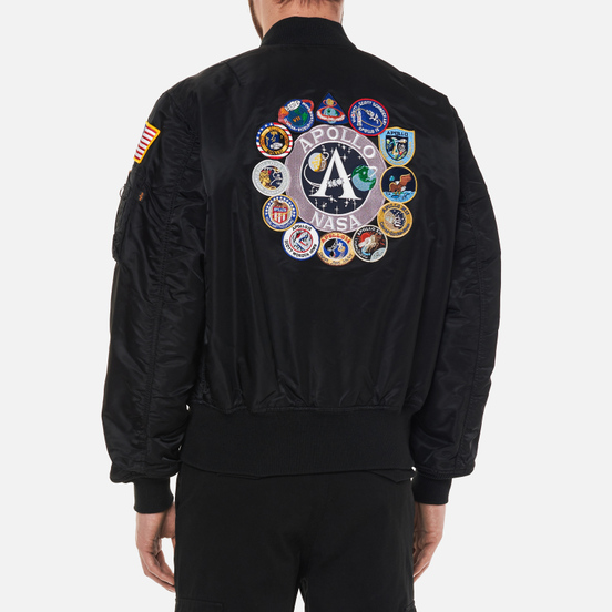 Мужская куртка бомбер Alpha Industries MA-1 Apollo NASA Black