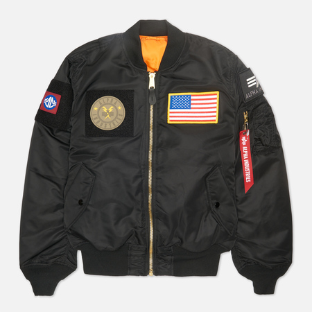 Мужская куртка бомбер Alpha Industries MA-1 Flex Core, цвет чёрный, размер L