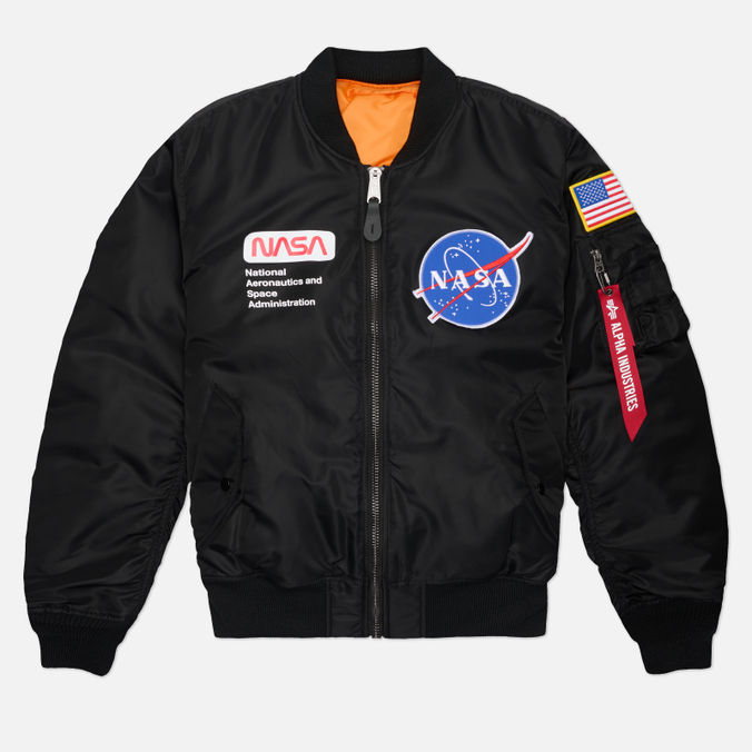 Мужская куртка бомбер Alpha Industries MA-1 Heritage Fit Flight Nasa Astronaut