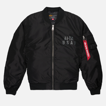 Мужская куртка бомбер Alpha Industries MA-1 Relaxed Fit Flight Oxford Elite, цвет чёрный, размер S