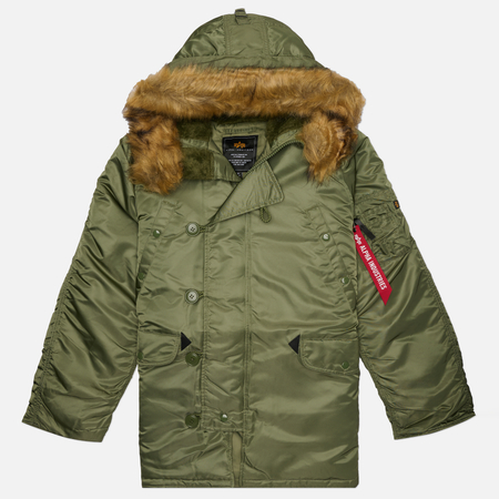 Мужская куртка парка Alpha Industries N-3B Heritage, цвет оливковый, размер S