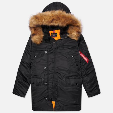   Brandshop Мужская куртка парка Alpha Industries N-3B Slim Fit, цвет чёрный, размер XL