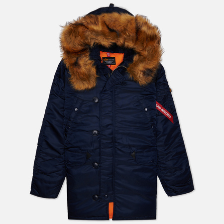  Мужская куртка парка Alpha Industries N-3B Slim Fit, цвет синий, размер S