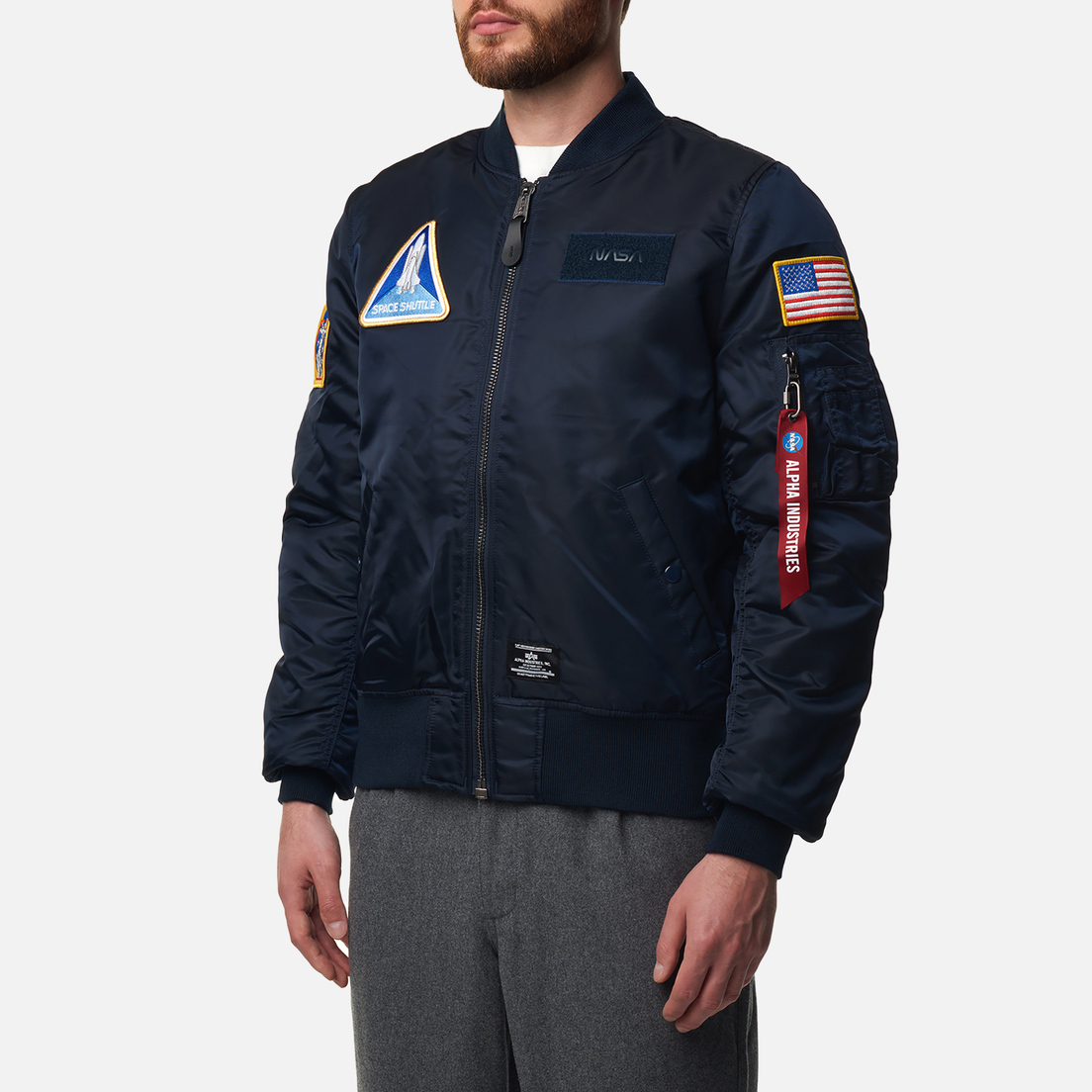 Alpha Industries Мужская куртка бомбер NASA MA-1 Flight Gen II