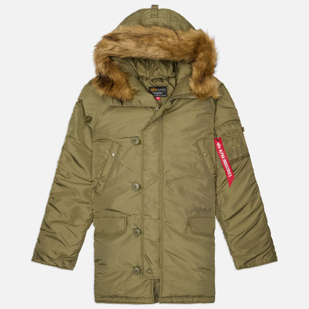 Мужская куртка парка Alpha Industries N-3B Logo Oxford, цвет зелёный, размер XXXL