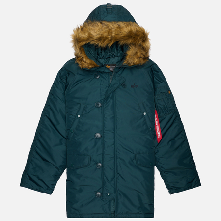 Мужская куртка парка Alpha Industries N-3B Relaxed Fit Oxford Logo, цвет синий, размер M