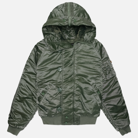 Мужская демисезонная куртка Alpha Industries N-2B Heritage Fit Parka Battlewash, цвет зелёный, размер S