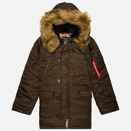 Мужская куртка парка Alpha Industries N-3B Regular Fit Camo, цвет коричневый, размер XXL