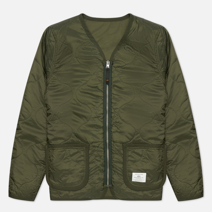 Мужская стеганая куртка Alpha Industries, цвет оливковый, размер M
