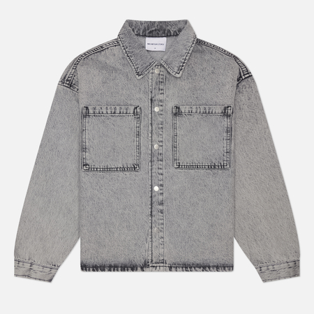 Мужская рубашка MKI MIYUKI ZOKU Denim Box Overshirt, цвет серый, размер M