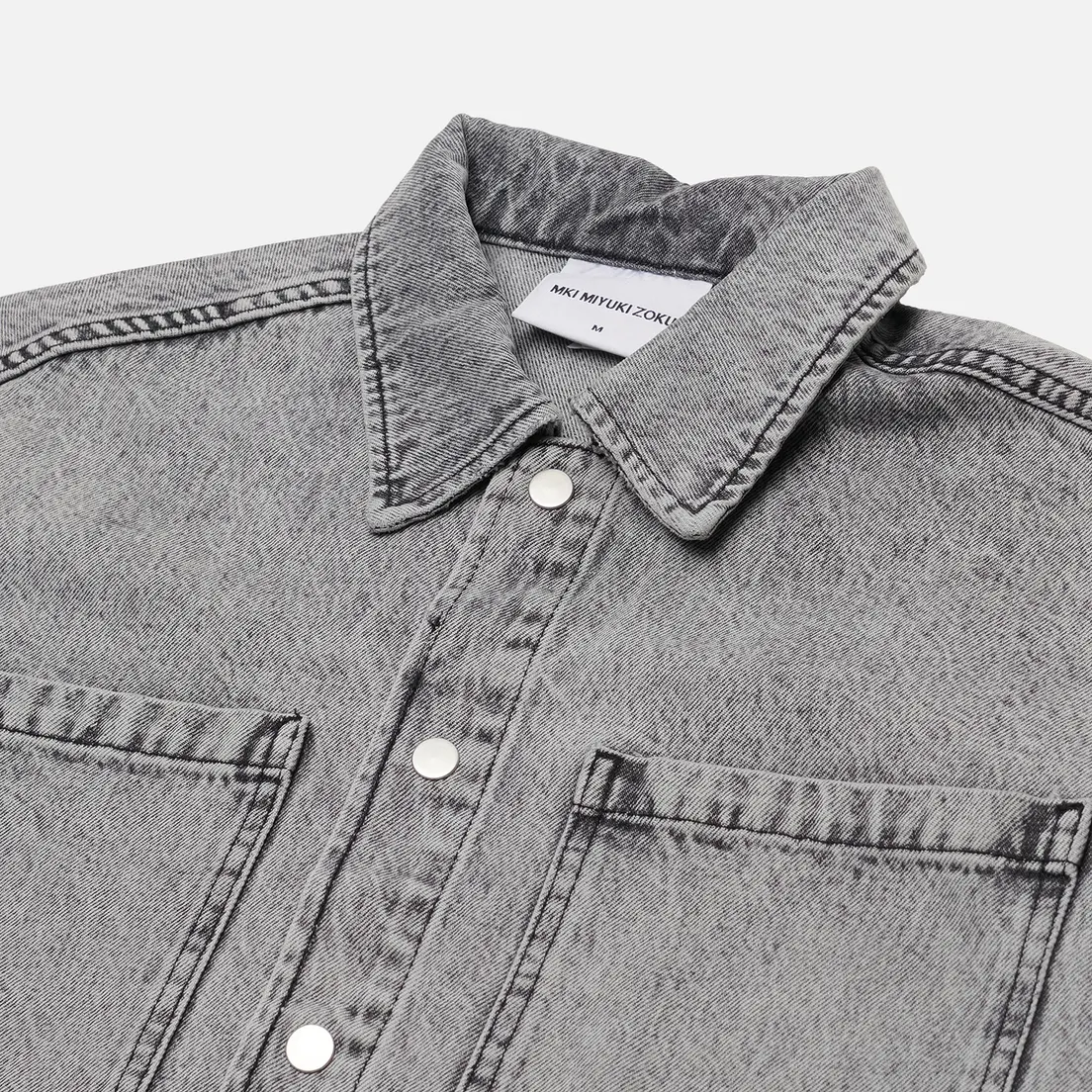 MKI Miyuki-Zoku Мужская рубашка Denim Box Overshirt