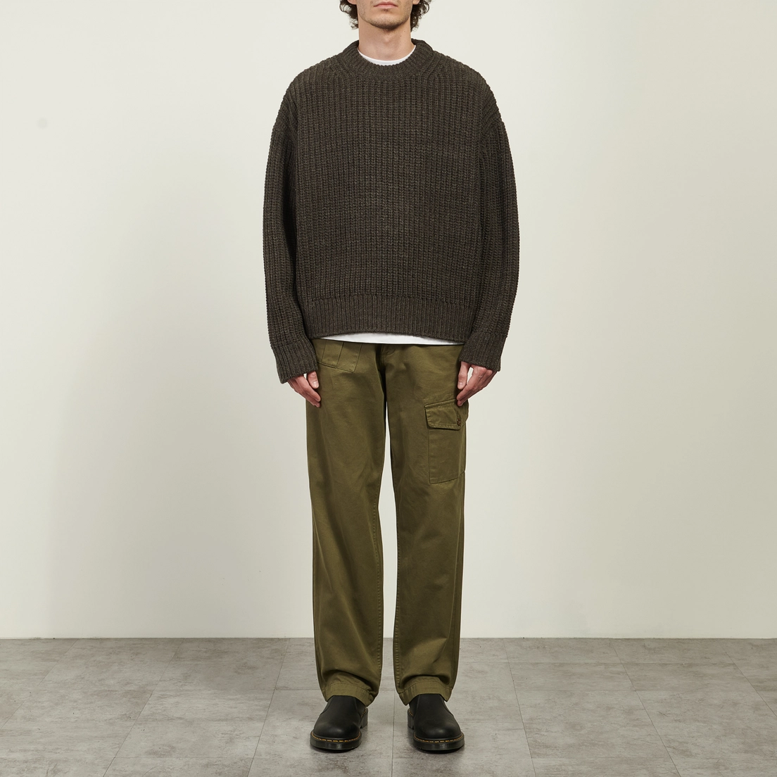 MKI Miyuki-Zoku Мужской свитер Chunky Rib Knit Crew Neck