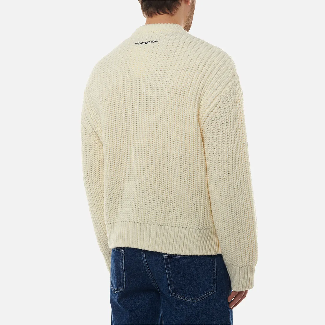 MKI Miyuki-Zoku Мужской свитер Chunky Rib Knit Crew Neck
