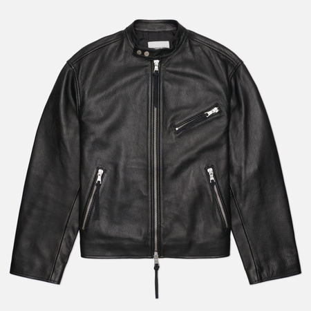 Мужская демисезонная куртка MKI MIYUKI ZOKU Cropped Leather Racer, цвет чёрный