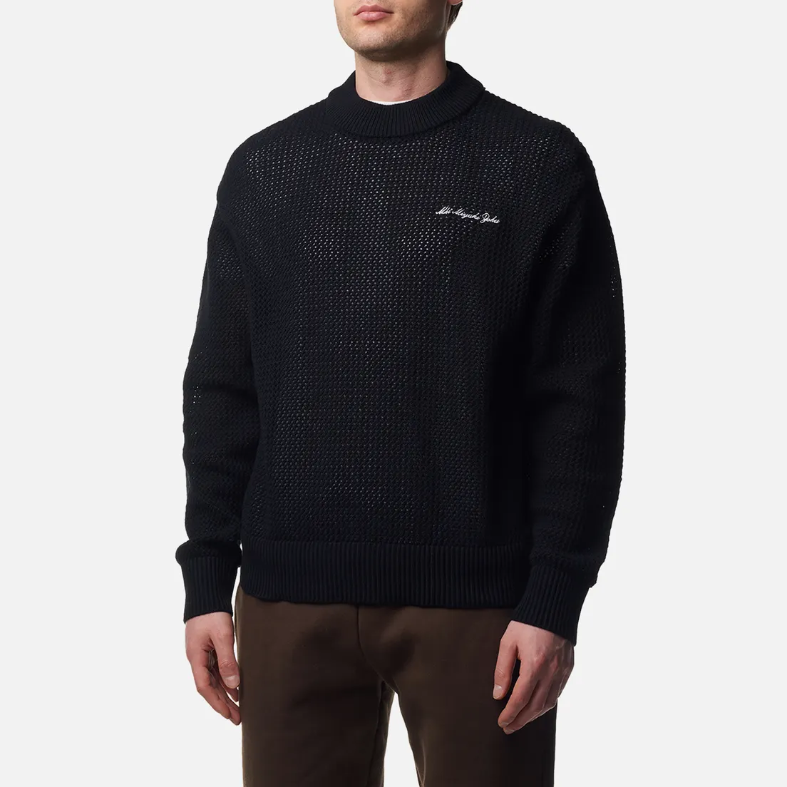 MKI Miyuki-Zoku Мужской свитер Loose Gauge Knit Crew Neck