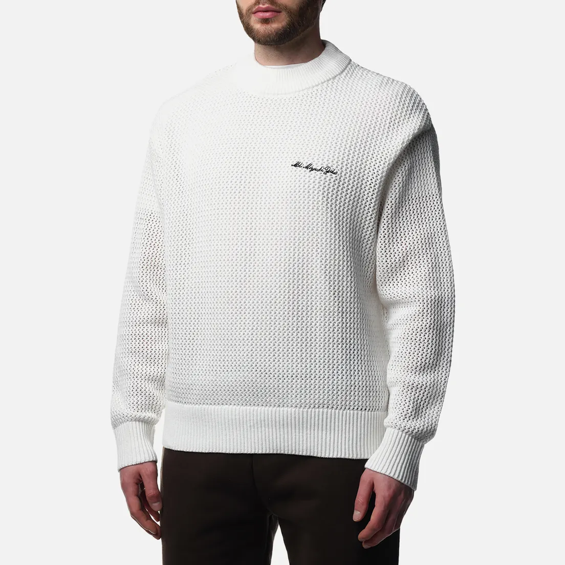 MKI Miyuki-Zoku Мужской свитер Loose Gauge Knit Crew Neck