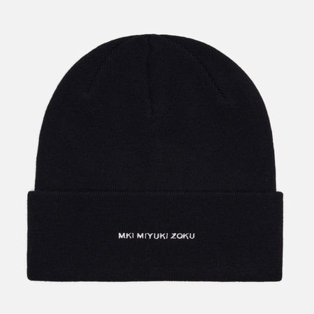 фото Шапка mki miyuki-zoku merino logo embroidered, цвет чёрный