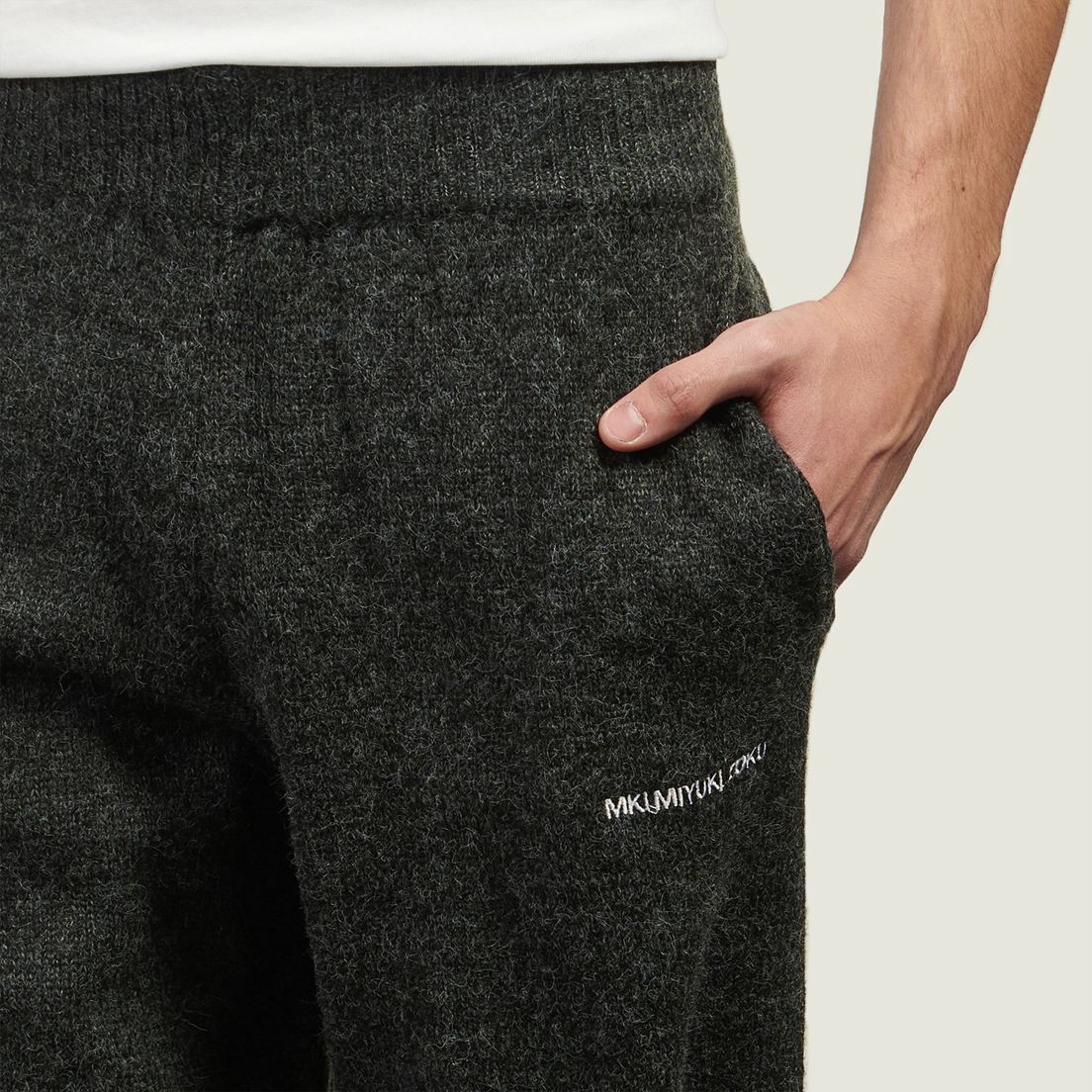 MKI Miyuki-Zoku Мужские брюки Mohair Blend Knit Wide Leg Joggers
