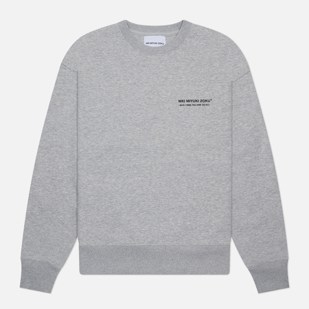 фото Мужская толстовка mki miyuki-zoku phonetic crew neck, цвет серый, размер s