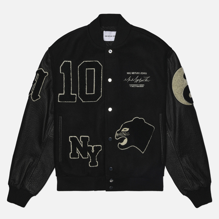 Мужская куртка бомбер MKI Miyuki-Zoku Patch Varsity, цвет чёрный, размер XL