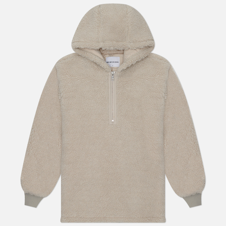 фото Мужская толстовка mki miyuki-zoku shearling hoodie, цвет белый, размер s