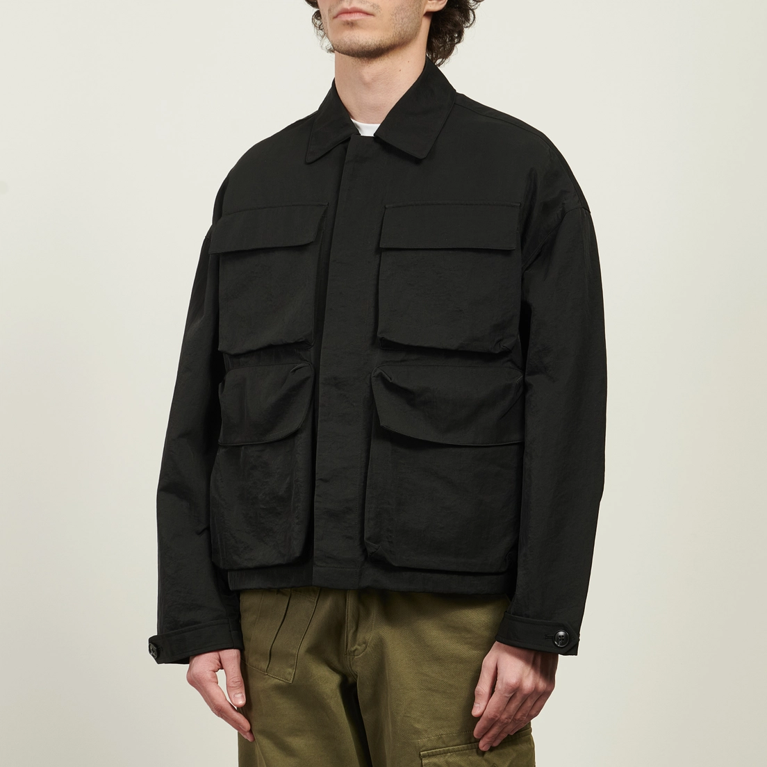 MKI Miyuki-Zoku Мужская рубашка Silky Nylon Box Overshirt