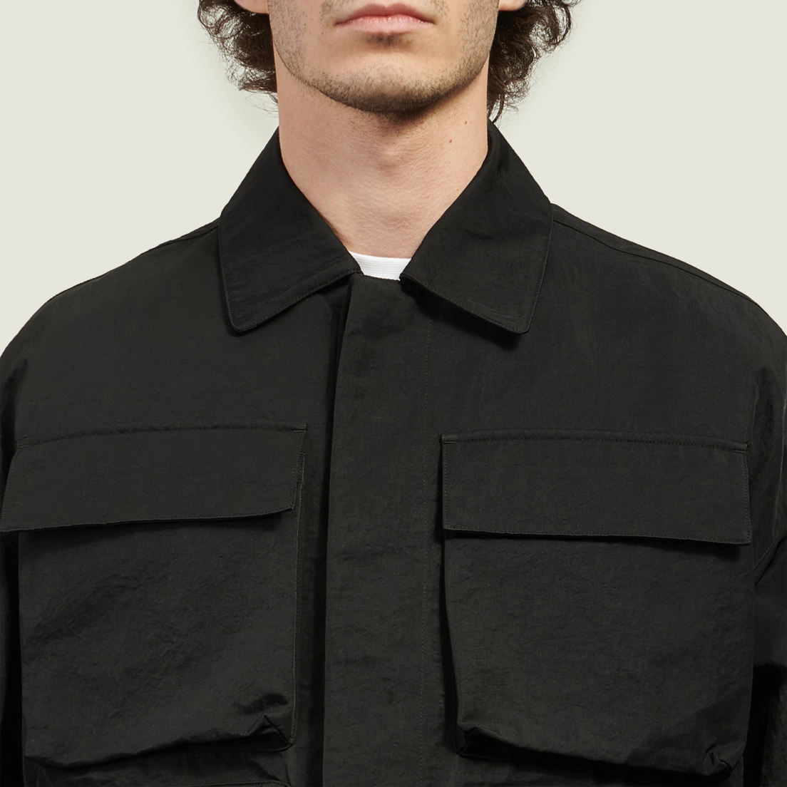 MKI Miyuki-Zoku Мужская рубашка Silky Nylon Box Overshirt