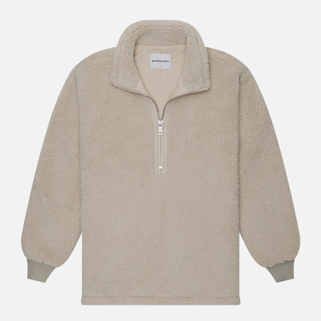 фото Мужская толстовка mki miyuki-zoku shearling quarter zip, цвет белый, размер s