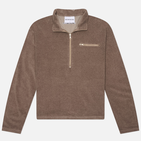 Мужская толстовка MKI Miyuki-Zoku Towelling Quarter-Zip, цвет коричневый, размер L