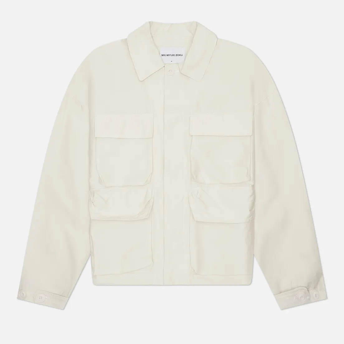 MKI Miyuki-Zoku Мужская куртка ветровка Washed Cotton Nylon Box Overshirt