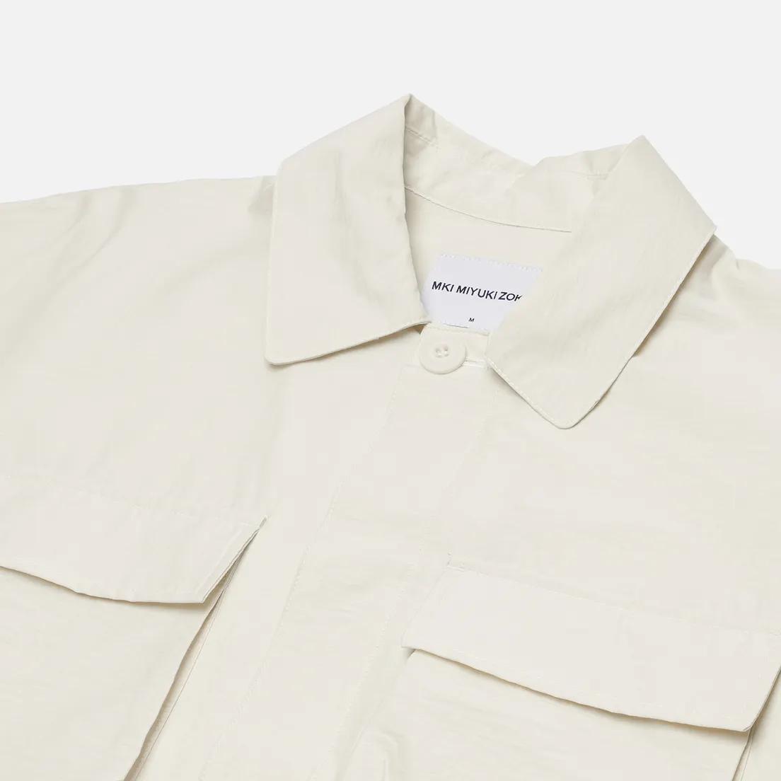 MKI Miyuki-Zoku Мужская куртка ветровка Washed Cotton Nylon Box Overshirt