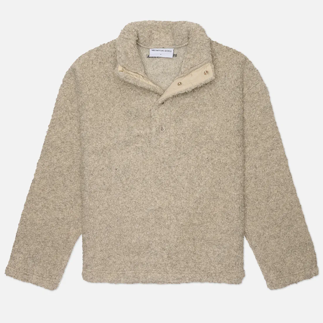 MKI Miyuki-Zoku Мужская толстовка Wool Fleece Quarter Button Up