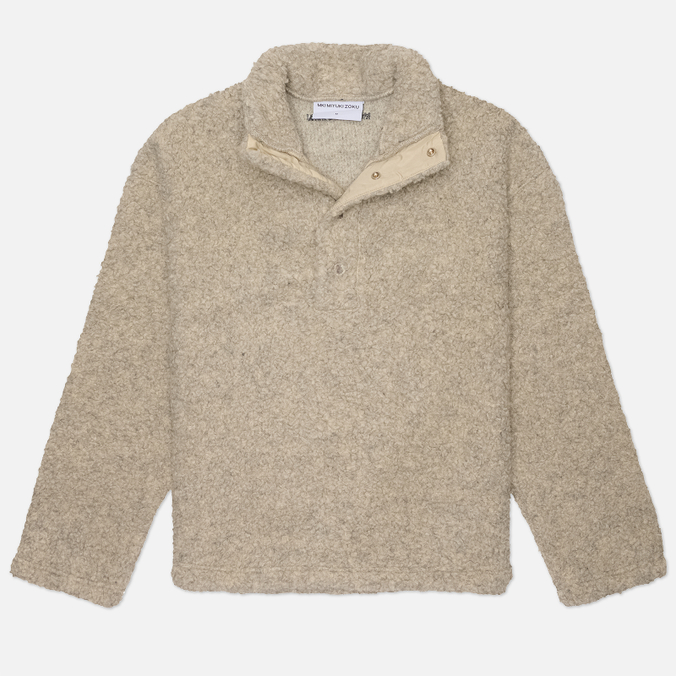 Мужская толстовка MKI Miyuki-Zoku Wool Fleece Quarter Button Up