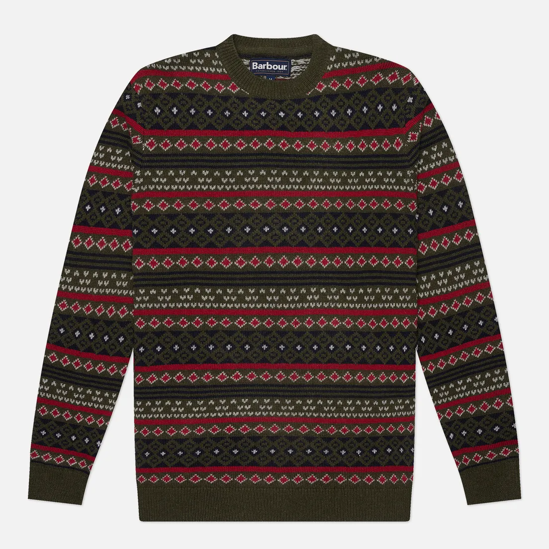 Barbour Мужской свитер Easdale Fairisle Crew Neck