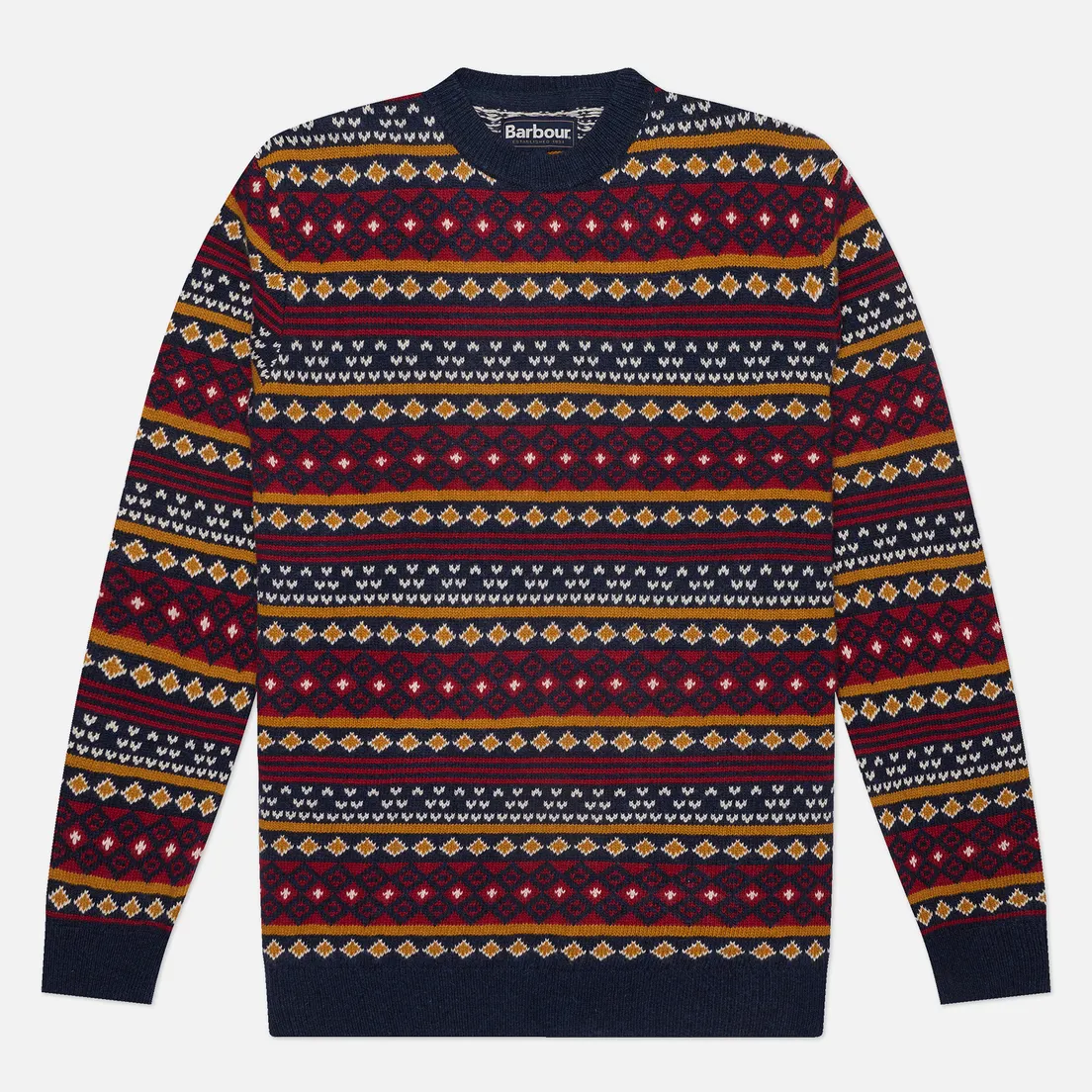 Barbour Мужской свитер Easdale Fairisle Crew Neck