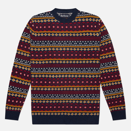 Мужской свитер Barbour Easdale Fairisle Crew Neck, цвет синий, размер XXL