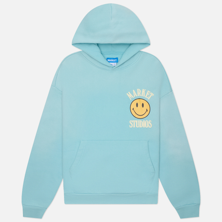 Мужская толстовка MARKET x Smiley Upside Down Lockup Hoodie, цвет голубой, размер M