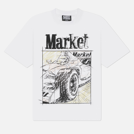 Мужская футболка MARKET Scribbled Formula UV, цвет белый, размер M