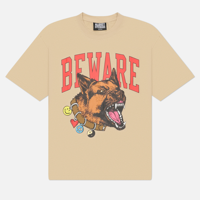 Мужская футболка MARKET Smiley Beware My Collar