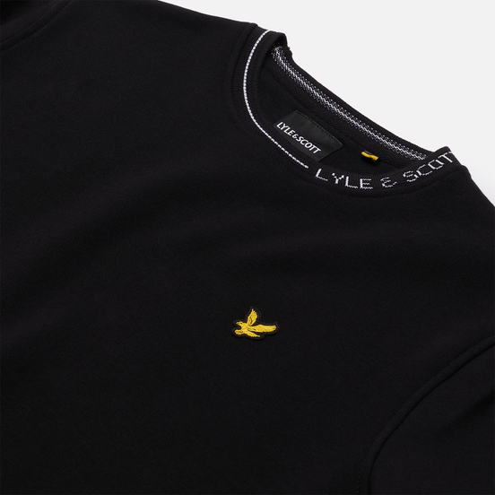 Мужская толстовка Lyle & Scott Branded Ringer Crew Neck Jet Black